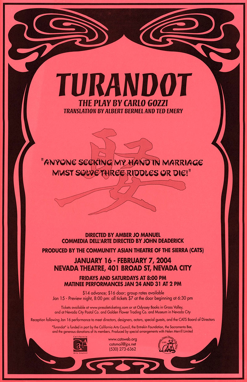 Theatrical poster of "Turandot."